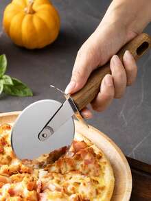 1pc Rosewood & Stainless Steel Kitchen Tool Set, Peeler, Can Opener, Whisk, Pizza Cutter, Cheese Slicer, Cooking & Baking Accessories