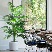 1 pieza Planta artificial grande de 120cm, Árbol de palma falso, Hojas de palma tropical, Imitación de árbol de palma, Árbol alto, Toque realista para interiores, Hojas de bambú con caparazón de tortuga de plástico, Adecuado para decoración del hogar, cocina, exterior, oficina, maceta no incluida - Multicolor - Ver 10