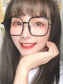 1 Stück/3 Stücke modische eckige Brillen für Damen und Herren, passend zum Outfit, zum Arbeiten am Computer, Smartphone und Fernsehen, stilvoller Campus-Stil, transparenter schwarzer Rahmen, dekoratives Design