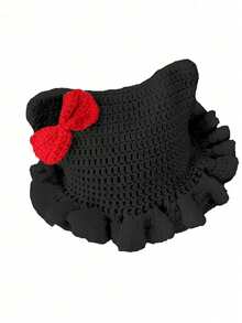 1 件手工钩针编织猫耳波浪帽，男女通用秋冬保暖 Y2K 街头嘻哈头饰，适合万圣节、圣诞节、DIY 秋季服装的可爱暗黑风格 - 彩色 - 查看 13