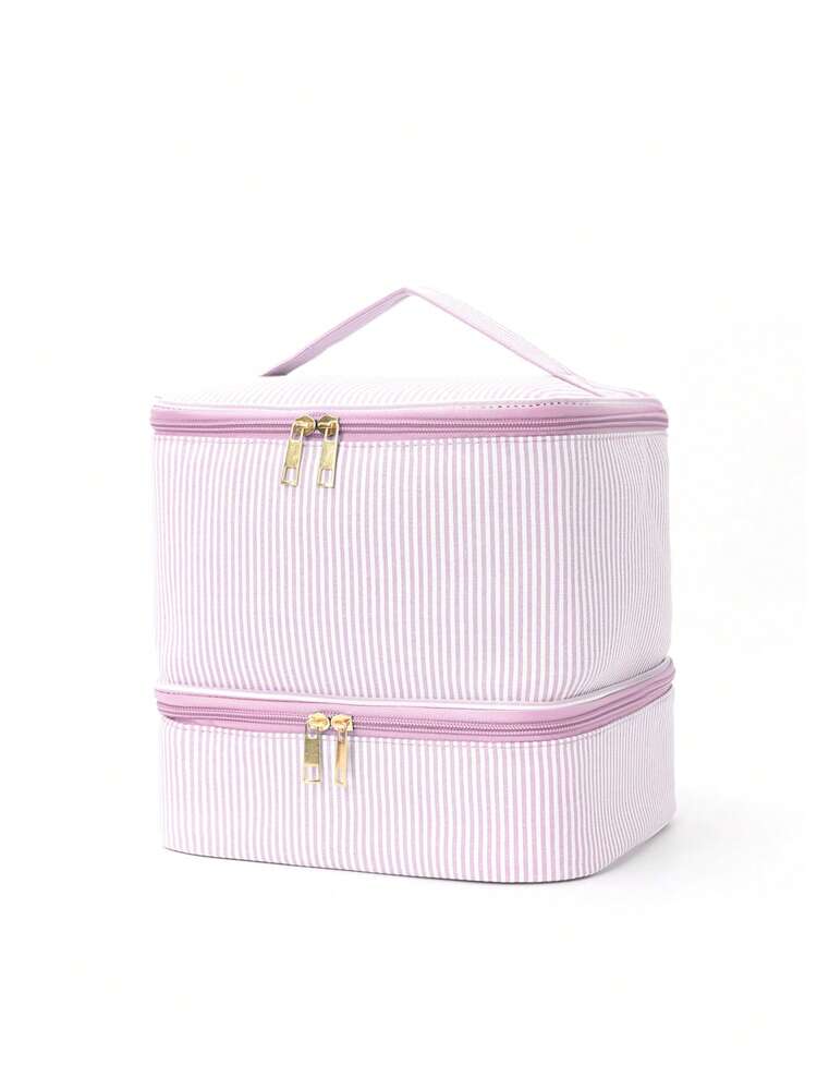 1 pieza Estuche de cosméticos, bolsa de cosméticos, neceser, bolsa de almacenamiento de cosméticos, bolsa de almacenamiento de maquillaje, bolsa de herramientas de maquillaje de gran capacidad y multiuso, portátil, adecuada para dormitorios universitarios, acolchada, de moda, regalo para mamá, para chicas, artículos necesarios para el dormitorio - Multicolor - Añade 23