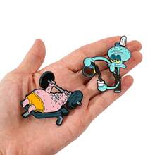 SPONGEBOB 1/2 Pcs Classic Anime SpongeBob SquarePants Brooch Set Cute Patrick Star Enamel Pin Backpack Clothing Jewelry Metal Badge Accessories Gifts