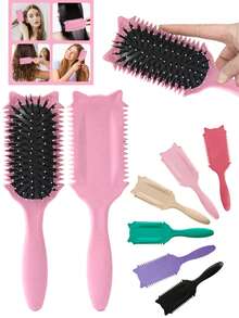 Hair brushes-EU+UK Lược uốn tóc tạo kiểu mới năm 2026 - Bàn chải tạo kiểu tóc xoăn, thích hợp cho tóc ướt, tạo kiểu tóc xoăn độc đáo cho phụ nữ. - Nhiều màu - Xem 4