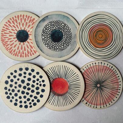 Bộ 6 miếng lót ly nghệ thuật hình trái cây mùa hè - Chống trượt, dùng trang trí cho gia đình, văn phòng và tiệc tùng. Trang trí bàn ăn, miếng lót ly phù hợp với nhiều loại cốc, trang trí bàn ăn, trang trí nhà cửa, nhà hàng, quầy trà và cà phê