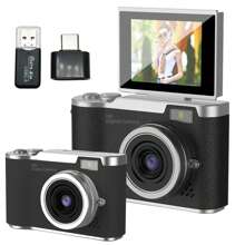 Digital Camera 8X Digital Zoom Cameras For Vlogging 2.4''IPS Screen Rechargeable Camera Photography Professional Camera For Teenagers, And Beginners With Card Reader, OTG, Support For Taking Photos, Recording Videos, And Webcam, For Thanksgiving Christmas And New Year Gifts.