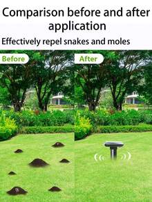 Solar Ultraschall-Vertreiber - Outdoor Schädlingsvertreiber für Schlangen, Wühlmäuse, Maulwürfe, wetterfeste Bodenverankerung, für Garten, Bauernhof, Feld