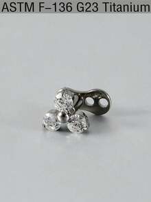 1 Stück F136 Titan Dermal Anker Krone Blume Blatt Dreieck Micro Dermal Anker Taucher Implantate Schmuck Körper Piercing Zirkonia Flach Rücken Cluster Verstecken im Gesicht Schlüsselbein Haut 14G Piercing Schmuck Sexy Unisex