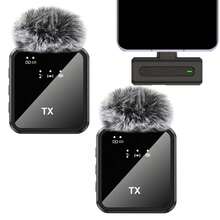 Professional Wireless Lavalier Microphone Compatible With IPhone, Compatible With - Cordless Omnidirectional Condenser Microphone For Interviews, Video, Podcasting (300mAh Rechargeable Battery) - Black - View 12