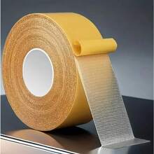 1 Roll Heavy-Duty Fiberglass Adhesive Tape, Waterproof Dual-Sided Mounting Tape For Walls & Glass, Ideal For Fabric, Wood, Metal Surfaces, Transparent, Multi-Purpose Bonding Tape