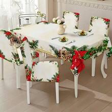 1/4/6/8 Stücke Set, modische Weihnachts-Muster Stuhlbezüge/Bürostuhlbezüge/Esszimmerstuhlbezüge, geeignet für moderne Inneneinrichtung Zuhause, Restaurant und Hotel Dekoration. Die elastischen Stuhlbezüge sind waschbar, ideal als Weihnachtsgeschenke. - Verschiedenfarbig - Übersicht 9