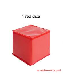 Quixorblex 1 szt. miękka kostka do gry DIY, 4-kolorowa zmazywalna karta, karta do nauki słownictwa, rzut kostką, gra edukacyjna, kostka do wrzucania kart, Montessori, interaktywne rekwizyty, zajęcia w klasie, gry planszowe, dom, powrót do szkoły, imprezy, narzędzia dydaktyczne