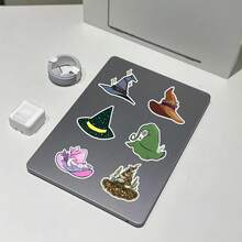 50张哥特式黑暗复古女巫魔法帽创意扁平水杯便签贴纸 - 彩色 - 查看 10