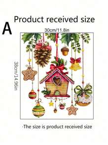 1 Stück Fensteraufkleber Kreative Weihnachts-Cottage-Glocke Aufkleber, PVC-Material, abnehmbar, selbstklebend, leicht abzulösen, geeignet für Fenster-Dekoration, Glas-Aufkleber, Heim-Dekoration, Wandaufkleber, Feiertags-Dekoration, Geburtstags- und Abschlussgeschenk, Raumdekoration, Wanddekoration, Wohnzimmer-Dekoration, personalisierte Aufkleber, Weihnachtsdekoration, Weihnachtsdekorationen, Weihnachtsdekoration