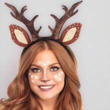 1pc Halloween Devil Horns, Christmas Holiday Performance Cosplay Cartoon Animal Headband Plush Headpiece, Rabbit, Cat, Cow, Tiger, Sheep, Rabbit Ears, Hairband For Women, Autumn Outfits, Hair Hoop