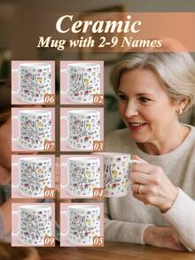1 szt. Kubek z imieniem na Dzień Matki, spersonalizowany kubek do kawy z imieniem, spersonalizowany kubek z kwiatami, spersonalizowany kubek rocznicowy z tekstem, wyjątkowy prezent na Dzień Kobiet, prezent na parapetówkę, prezent walentynkowy, prezent rocznicowy, prezent na Dzień Matki, idealny prezent dla mamy, babci, wyjątkowy prezent dla żony, prezent na Święto Dziękczynienia, prezent świąteczny, idealny prezent dla matki, spersonalizowany prezent dla niej - Kwiaty 2 - Zobacz 3