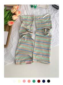 1 Pair Women's Loose Fit Striped Sunscreen Arm Sleeves For Spring And Summer, Thin Lightweight UV Protection Arm Covers, Cycling Arm Warmers, New Design, Solid Color, Long Style - Multicolor - View 7