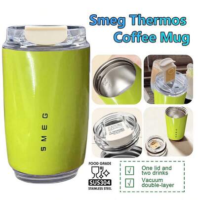 NetHong For S.Meg Coffee Mug Stainless Steel Travel Water Bottle Insulated 240ml Cup, Suitable For Hot And Cold Drinks, Sparkling Water, Fruit Tea, Juice ,Coffee