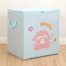 1pc Cartoon Element Large Capacity Storage Box, Multi-Functional With Lid, Dustproof Waterproof Foldable Storage, Cute Cartoon Animal Pattern Design For Home Clothing, Underwear, Quilt, And Miscellaneous Storage, Best Gift For Girls