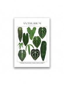 1 pièce Affiche murale minimaliste classique, imprimé botanique floral de plantes tropicales, style nordique. Peinture sur canevas pour décoration de la maison, du salon et de la chambre à coucher