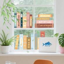 Watercolor Book Window Stickers Double-Sided Children's Window Stickers Kindergarten Inspirational Removable Colorful Static Glass Stickers Suitable For Nursery Classroom Playroom Children's Room - Multicolor - View 2