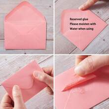 Pack Envelopes With Note Cards In 5 Colors Wedding, Birthday, Showers, 4 X 2.Inches (Pink) - 粉色 - 查看 10