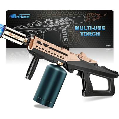 Flame Gun – Cooking Torch Lighter Max. High Power Torch – Adjustable Flamethrower For BBQ, Campfire, Charcoal Wood Grass (Tank Not Included)