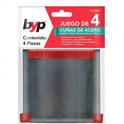 JGO 4 piezas cuñas acero con mango BYP CACMA4P, herramientas profesionales para taller, cuñas de acero resistentes, accesorios para mecánica y construcción