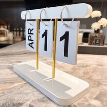 1 szt. skandynawski minimalistyczny kreatywny kalendarz z klapką, dekoracja biurka, dekoracyjny kalendarz biurkowy, trwały materiał plastikowy, dekoracja do salonu, stołu jadalnego, stolika kawowego, biurka | Artykuły szkolne | Akcesoria na biurko