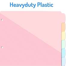 8 Pack 3 Ring Binder Dividers, 8 Tabs Macaroon Color Binder Dividers With Pockets For US Letter Size, Binder Dividers For School Office And Home Organization - Multicolor - View 4