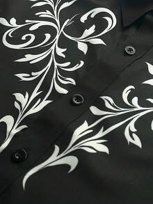 Men's Casual Western Cowboy Long Sleeve Shirt - Black - View 5