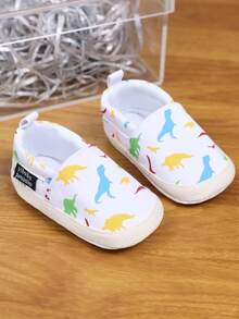 yibubu أحذية بيضاء للأطفال الرضع بطبعات حيوانية، أحذية أنيقة للبنات الرضع بتصميم تنين، قابلة للتنفس ومريحة، أحذية مسطحة للرضع ذات نعل ناعم، أحذية مشي أول للمواليد، هدية عطلة