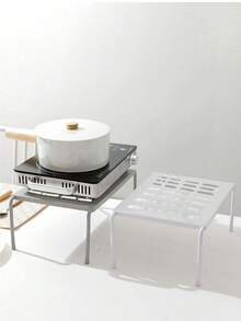 多功能鞋架，可调节和可扩展的储物架，节省空间的鞋柜，厨房橱柜多层整理架 - 灰色 - 查看 4