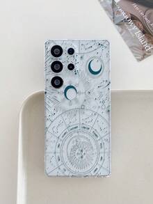 1pc Fashionable Creative Moon, Sun, Planet Pattern Soft TPU Transparent Phone Case, Anti-Scratch, Anti-Fingerprint, Camera Lens Protection Compatible With Apple, Compatible With Samsung, Nothing, Pixel, INFINIX, Redmi - Multicolor - View 1