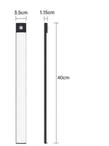 1 pieza Barra de luz LED con sensor de movimiento inalámbrico, luz de gabinete con sensor de movimiento, (10/20/30/50cm) para iluminación en cocina, dormitorio, gabinete, armario, escaleras, pasillo