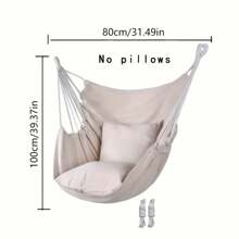 便携式户外露营吊床椅 - 耐用的吊床式设计，轻巧坚固的面料材质，适合后院、旅行、露营 - 黑色/白色/灰色（不含枕头）、露营椅、吊床秋千