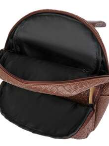 Women's Soft Leather Backpack, High Capacity Female Casual Travel Backpack - Brown - View 4