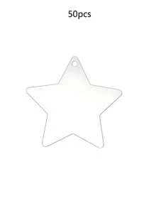 50pcs Clear Acrylic Christmas Ornaments, Blank Acrylic Decoration For Carving DIY Projects And Art Crafts, Holiday Decoration Hanging Ornaments - Multicolor - View 7