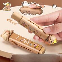 1pc Push-Pull Rubber Eraser For Children Students, Pencil Eraser With No Debris, Push-Pull Lock Design, Stationery - Multicolor - View 4