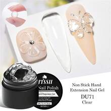 Mtssii 2PCS 8ml Clear Non Stick Hand Extension Gel Nail Polish For 3D Shaping Nail Art Solid Milky Jelly Hard Gel For Fake Nail Carving Flower Nail Art Acrylic Gel Varnish Solid Builder Gel Easy To Operate Manicure For Home And Slaon - 彩色 - 查看 3