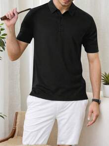 SANOPY Men's Casual Sports Polo Shirt Men's Polo Shirt Quick Dry Performance Short Sleeve Tactical Shirt Golf Shirt - màu đen - Xem 2