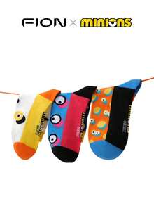 Minions 3 đôi tất vải hoạt hình dễ thương hình mắt mèo, hợp tác với , thích hợp cho mùa xuân, hè, thu, đông - Nhiều màu - Xem 2