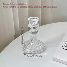 1pc Elegant Transparent Glass Candle Holder - Perfect For Centerpiece Decoration, Suitable For Roman Cup/Tulip/Glass Candle Holder - Wedding And Home Decor | Ideal For Halloween, Christmas And Thanksgiving