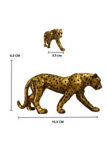 Gold Panther Sculpture Statue Home Decoration Resin Leopard - 金色 - 查看 2