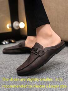 新款春夏男士英伦风百搭乐福鞋 商务休闲一脚蹬皮鞋 驾车莫卡辛鞋（注：尺码偏小，大脚者建议购买大一码） - 棕色 - 查看 4