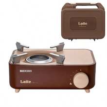 Maxsun 1pc 2.1kw Power Mini Portable Gas Stove, Stainless Steel Outdoor Camping Picnic Cooker With Storage Box In Multiple Colors, Butane Gas Camping Stove For Kitchen, Kitchen Stuff, Camp Kitchen - Coffee Brown - View 2