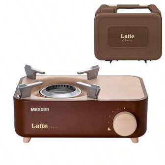  Maxsun 1 Pieza Estufa De Gas Portátil Mini Con Potencia De 2.1kw, Acero Inoxidable Para Camping, Picnic, Con Caja De Almacenamiento En Varios Colores Y Para Butano