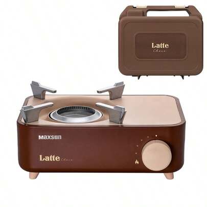 Maxsun 1pc 2.1kw Power Mini Portable Gas Stove, Stainless Steel Outdoor Camping Picnic Cooker With Storage Box In Multiple Colors, Butane Gas Camping Stove For Kitchen, Kitchen Stuff, Camp Kitchen