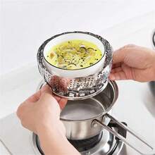 3PCS Tray Mesh Cook Stainless Steel Mesh Folding Steamer Steam Vegetable Basket - Silver - View 7