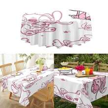 1pc Tablecloth Home Print Table Cute Stitch Pattern Tablecloth - Durable & Washable Polyester Table Cover, Fun Character Design Tablecloth For Kitchen, Dining, Parties, Holidays & Everyday Use Ta