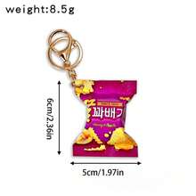 3个/1个火鸡形状零食钥匙扣，创意DIY包包挂件，搞怪新奇仿真零食，适合生日、派对小礼物 - 彩色 - 查看 9